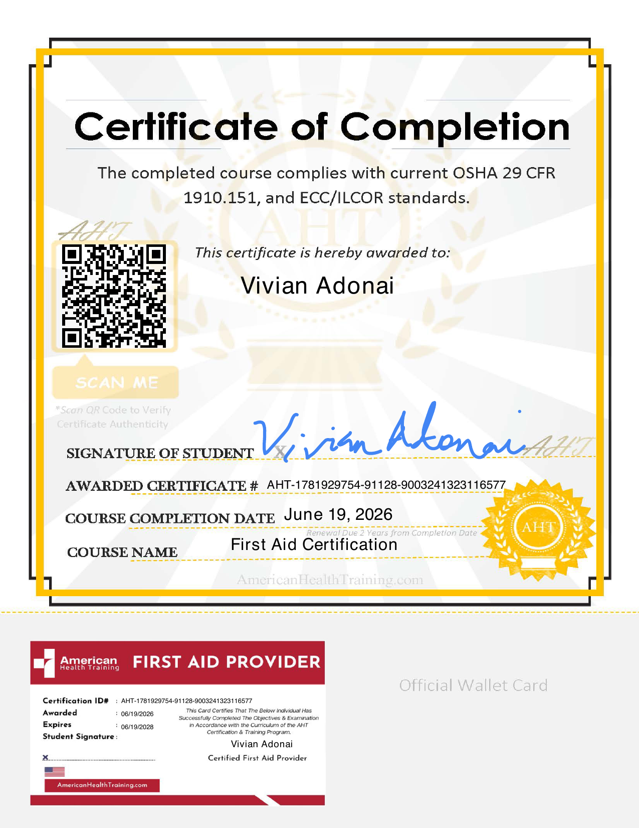 First Aid Certification
